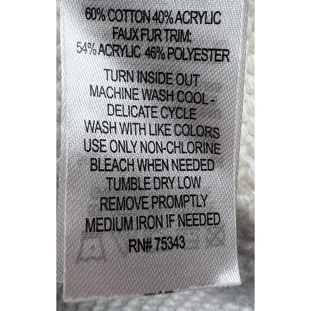 Tahari 3-6 M‎ White Knit Sweater Dress Faux Fur Collar Nordic Soft & Cozy Winter